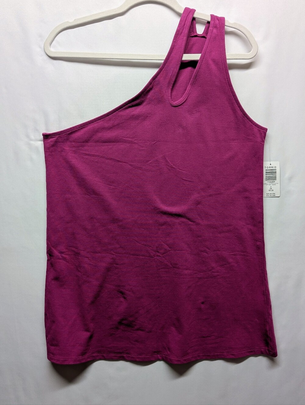 443-torrid Magenta One-Shoulder Tank Top